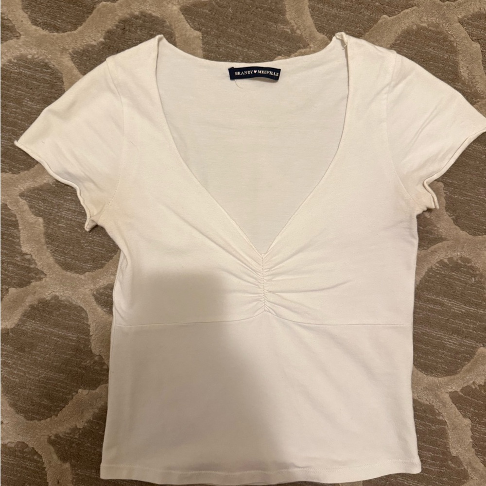 Brandy Melville White Short Sleeve Top